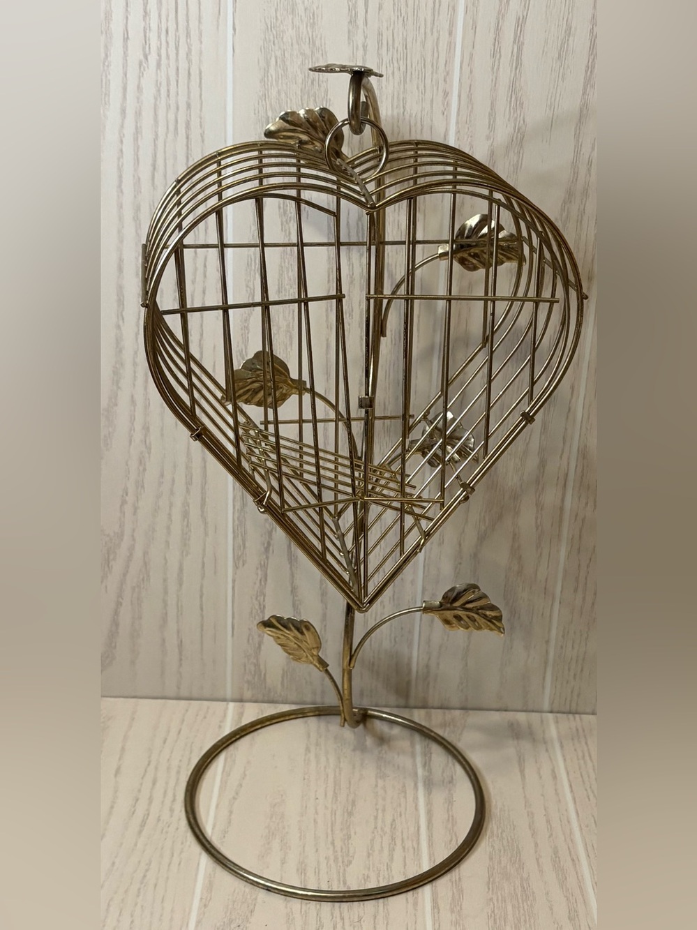 Vintage heart shaped bird cage